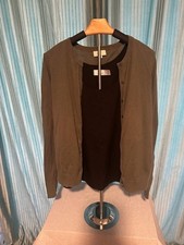 LOFT Outlet Women  s Cardigan Olive Green Size Large 100 Cotton Button Front
