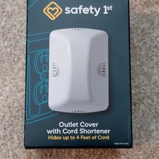 Safety 1st Outlet Cover with Cord Shortener, Hides Up to 4 ft Cord