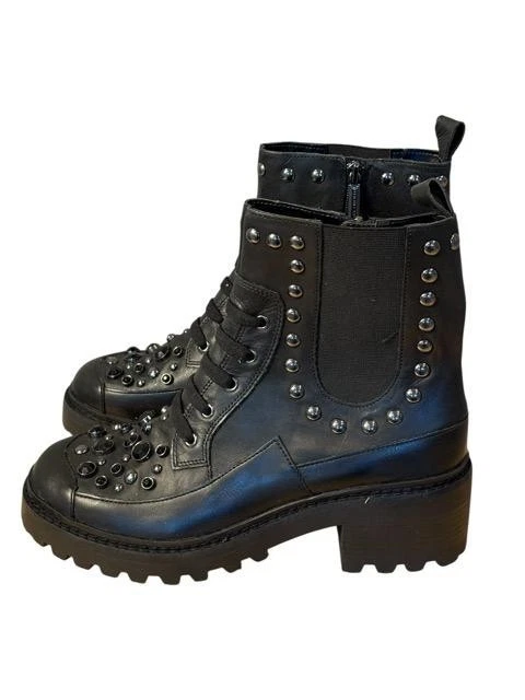Botas Karl Lagerfeld Paris Breck Cuero Tachonado Negras Talla 9.5 $598 Foto 2 de 4