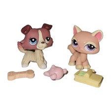 LPS Pet Shop Nitendo Collie #1262 Walking Cat #1265 Authentic Rare Hasbro
