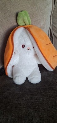 Hase Kaninchen mit Reißverschluss Karottenohren Plüsch. ZIP funktioniert nicht. 8'' .
