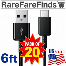Lot of 10  USB-C 6Ft. Type-C Connector Data Sync Charger Charging Cable Cord