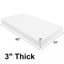 3 in Thickness 24"x48" High Density Upholstery Foam Sheet Seat Cushion