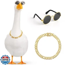 Shyyween Chain Collar and Sunglasses Porch Goose Outfits for Plas