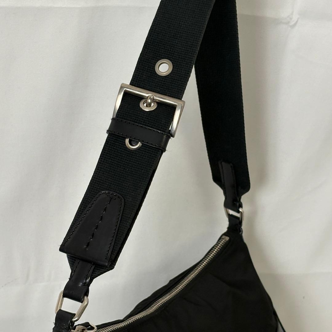 PRADA Nylon Leather Combination One Shoulder Bag Black thumbnail 13