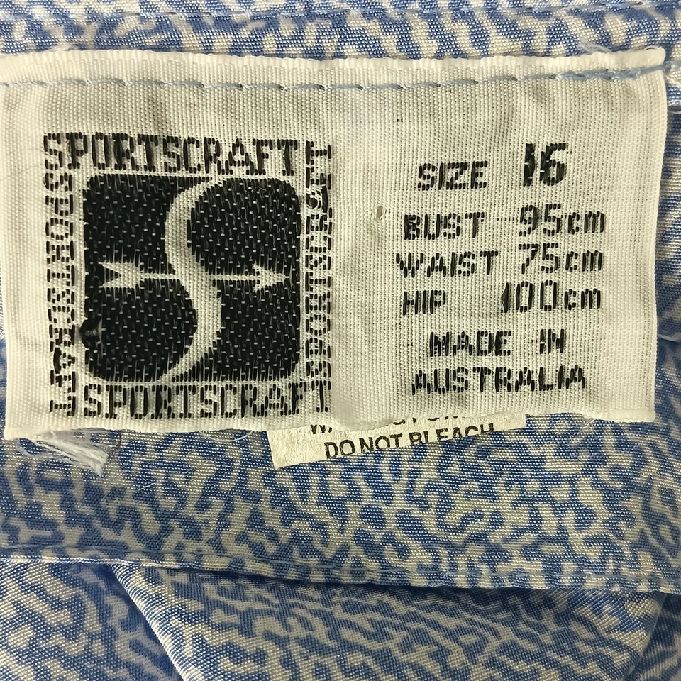 Falda midi plisada vintage Sportscraft azul talla 16 ligera trabajo clásico Foto 4 de 4