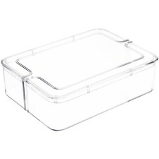 Pioneer Plastics Clear Small Rectangular Container, 5.4375" W x 4" D x 1.5" H
