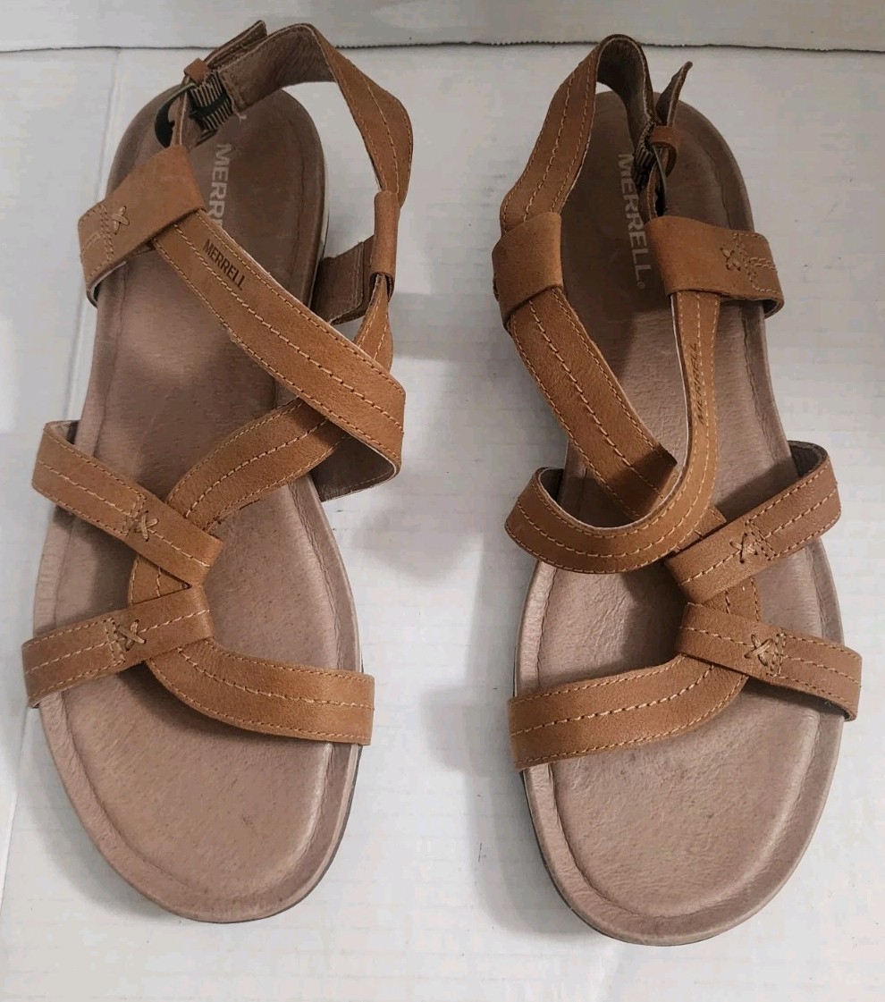 Merrell Sandali Uomo Tabacco Taglia 11 Pelle Marrone Escursionismo