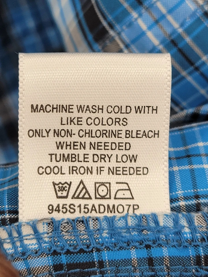 Alpine Design Shirt Mens Large Blue Plaid Short Sleeve Button Up Pockets Outdoor - Image 4 of 4