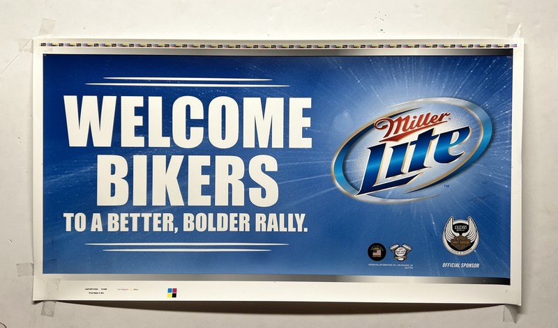 Miller Lite Beer Welcome Bikers Proof Print Advertising  !!!!!