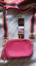 Made In Italy Bright Pink Crossbody Camera Bag Detachable Strap Great Condition