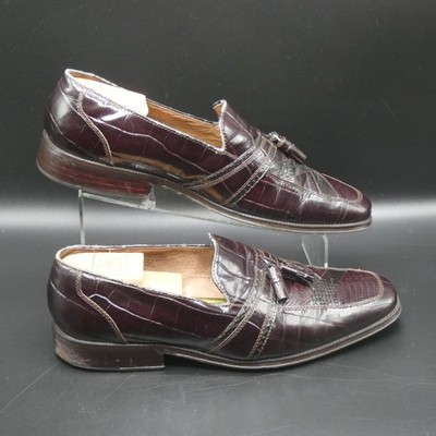 Giorgio Brutini Genuine Snakeskin Loafers Brown Dress Shoes Men’s 8W Wide Giorgio brutini snakeskin - Gem main image 4
