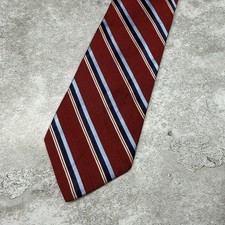 Brooks Brothers Silk Tie Mens One Size Red Striped Pointed Made In USA Necktie