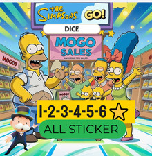    Monopoly Stickers Go - The SimpSons Go 1-2-3-4-5- 6  All sticker  -cheap  