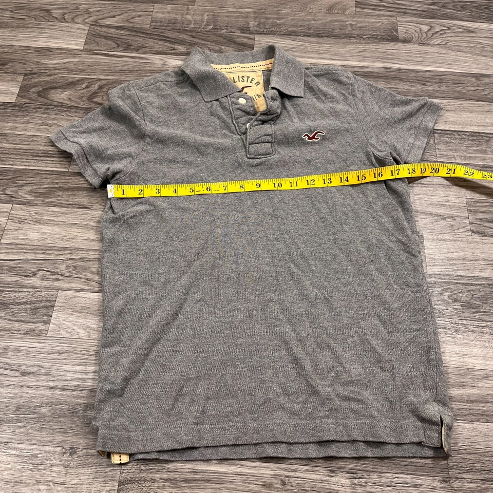 HOLLISTER Collar Short Sleeve Pullover Grey Polo T-Shirt Women's Size Small - Image 4 of 4