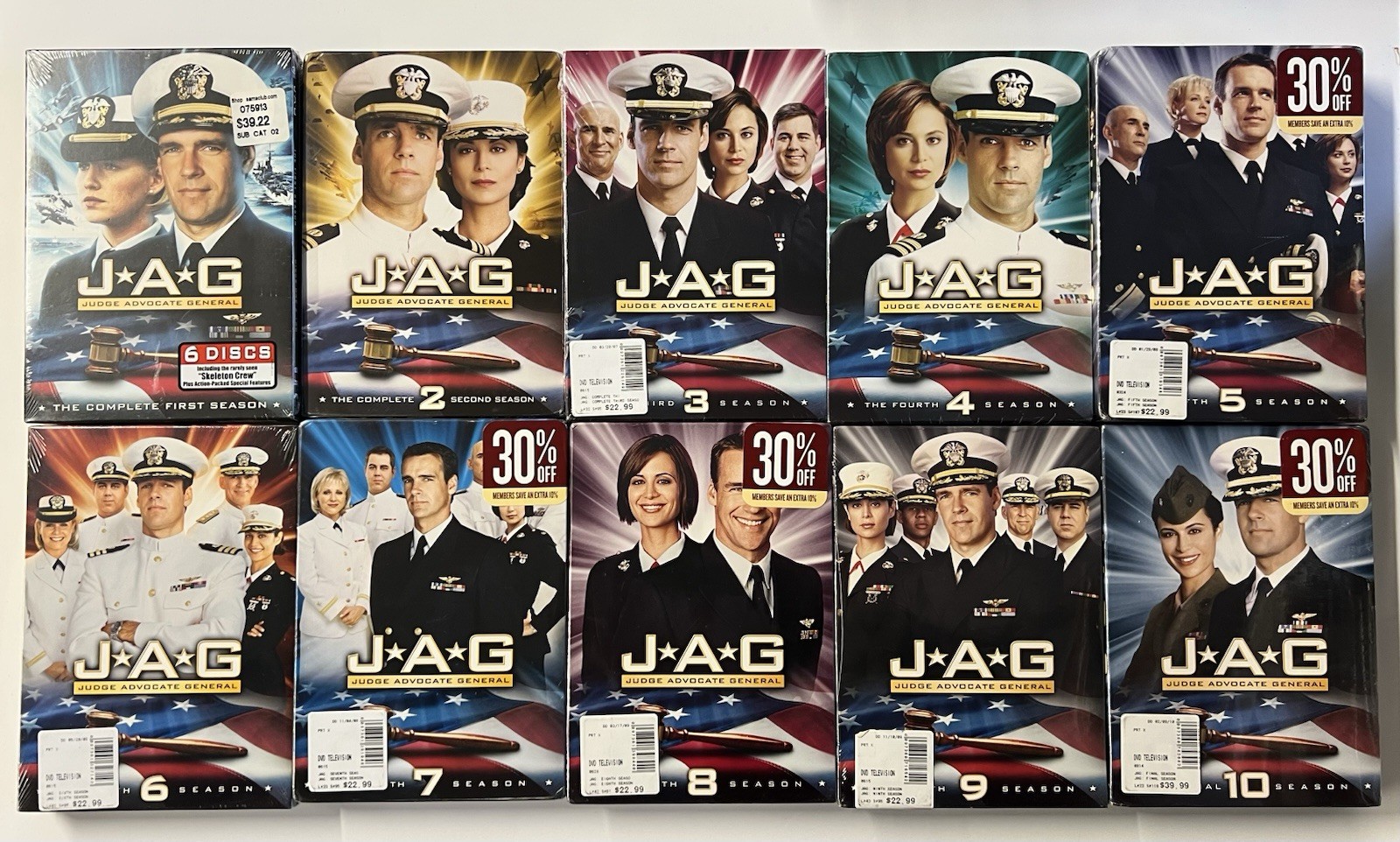 JAG: Complete Series Seasons 1-10 DVD Box Sets J.A.G. BRAND NEW SEALED!
