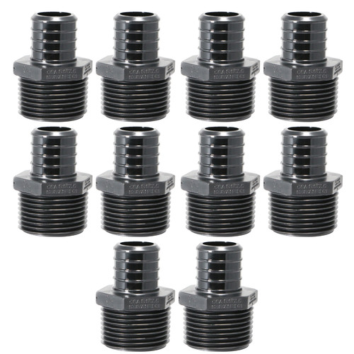 10 Pack XFITTING 1" PEX-B x 1" Male NPT Adapter, NSF, CUPC, Lead Free
