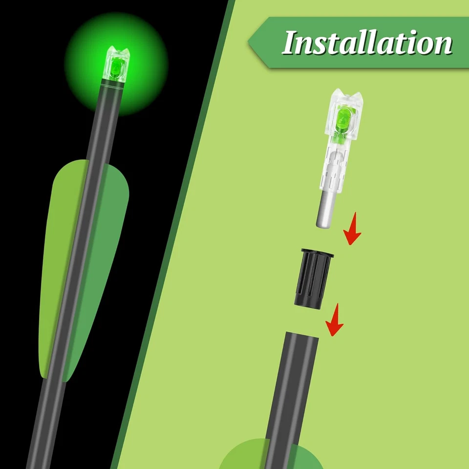 4件装Lighted Nocks通用适合弩螺栓带0.285英寸/297英寸/300英寸/.305英寸 — 第 3/4 张图片