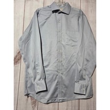 Michael Kors Mens Non Iron Dress Shirt Blue 100 Cotton 16 34/35 Button Down