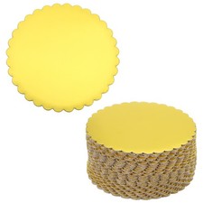 30 Pcs Cardboard Cake Rounds, 6 Inch Cake Board for Desserts, Gold