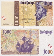 Portugal 1000 Escudos 1998 P 188c Random Sign UNC