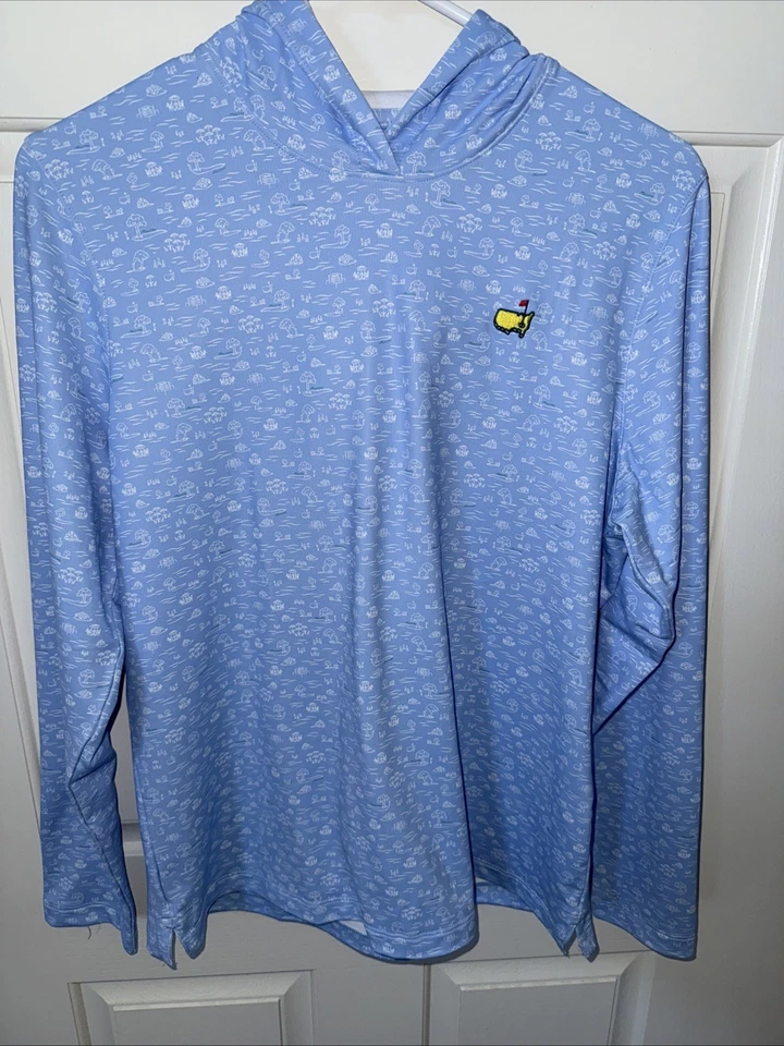 NWOT Masters Magnolia Lane Blue with White Icons Performance Tech Hoodie Size M - Image 4 of 4