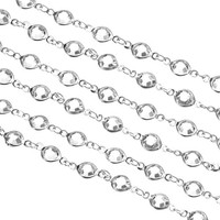 5 StüCk 5 Meter Strasskette, WeißE Perlenkette Mit Versilbertem Messing