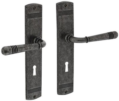 Intersteel Langschildschildgarnitur Helena Zamak F77 Grau BB 72mm DIN L/R