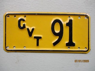 Cook Island 1961 1975 Government License Plate