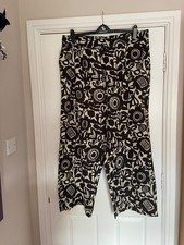Ladies Trousers by TU X Sion in Black/Beige Cotton size 20