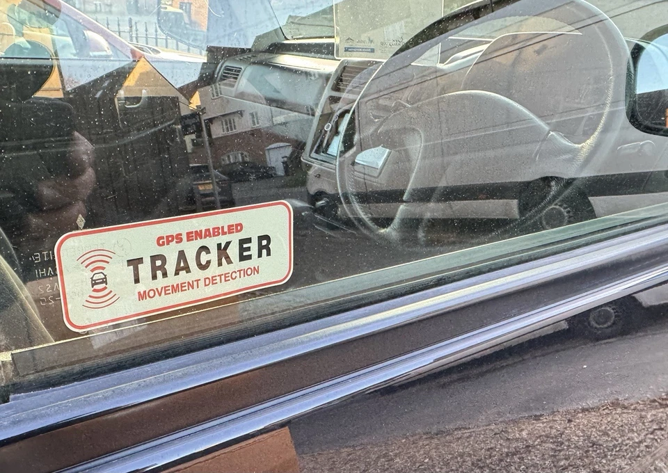 4 x Tracker fitted window stickers Anti-theft warning car bike van lorry caravan - Image 4 of 4