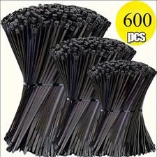 4 6 8 , 600 Pack, Black Cable Ties, UV Resistant Wire Ties