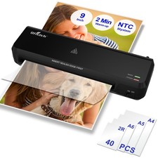 9 inch Laminator Machine with 40 Laminating Sheets, A4 Thermal Laminator with...