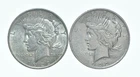 1922 & 1922 Peace Silver Dollar $1 Bullion Collection Lot *164