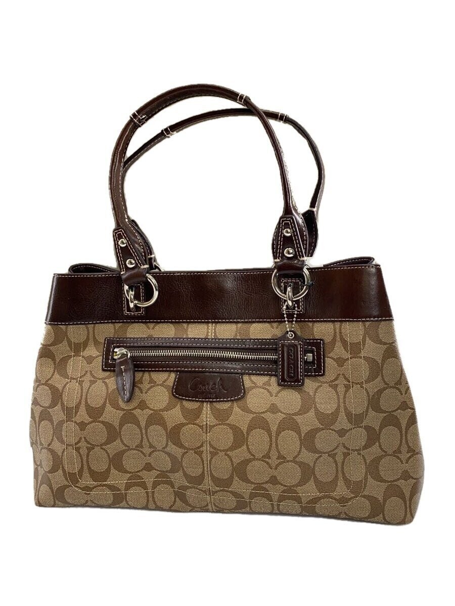 COACH PVC Tote Bag in Brown with All-Over Pattern F15707