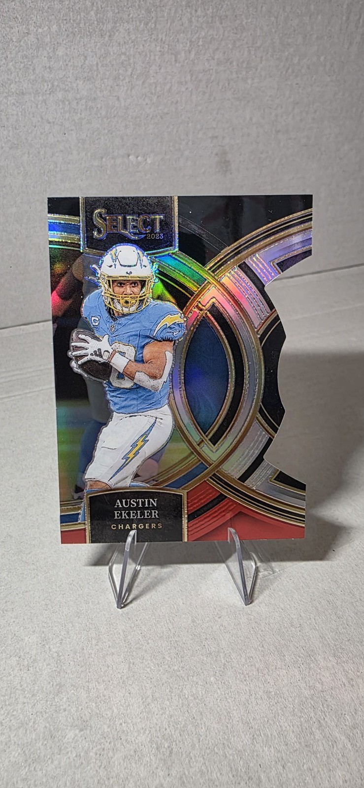 2023 Panini Select #169 Austin Ekeler Black and Red Prizms Die Cuts