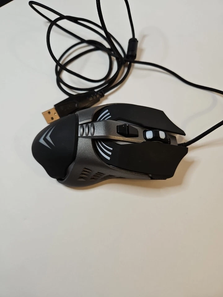 LED Gaming Mouse Model MU21007 USB Wired Black/Gray TESTED (Y2) - Image 3 of 4