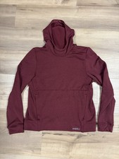 NOBULL Performance Fleece Hoodie Pullover Zip Pockets Red Womens L