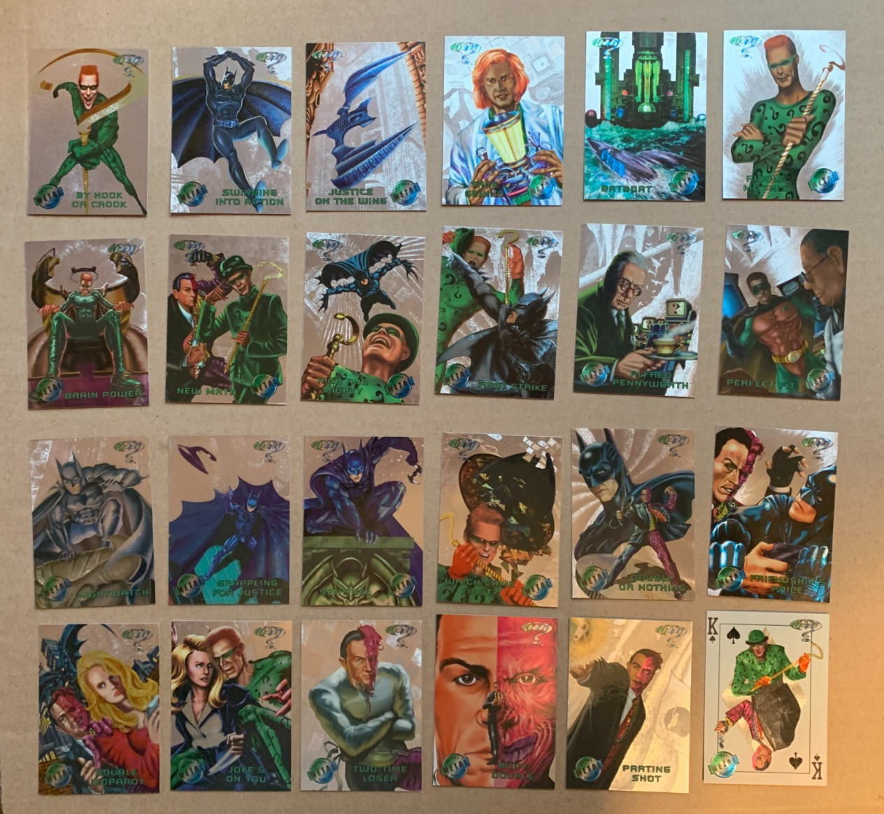 1995 Fleer Batman Forever Metal-SILVER FLASHER INSERT CARDS-Complete Your Set