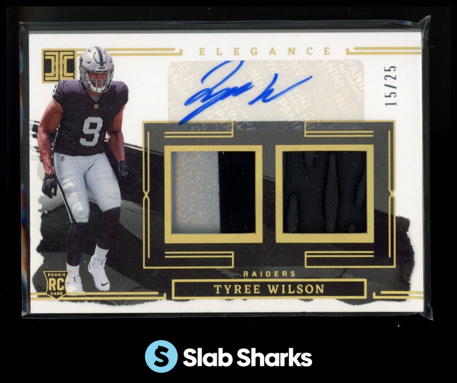 Tyree Wilson Panini Impeccable Elegance Rookie Helmet and Patch Autographs #39 Glove