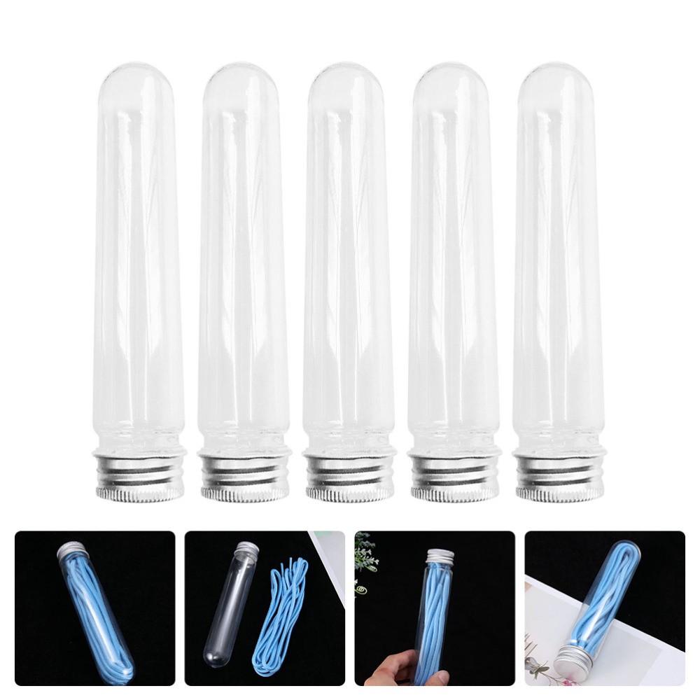 APL 5 Pezzi Tubo Portaoggetti Laccio Scarpe Ordinato Tubi Trasparenti con Coperchi Organizzatore Viaggio Cravatta