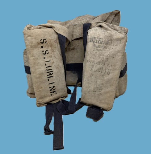 1950s Matson Lines S.S. LURLINE Canvas & Cork Adult-Size Life Preserver