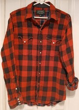 VTG 90s Polo Country Ralph Lauren Western Pearl Snap Flannel Mens M Red Plaid