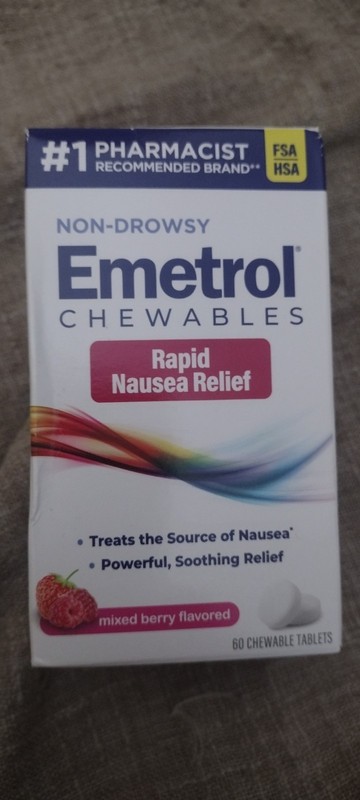 emetrol rapid nausea relief 60 chewable tablets mixed berry brand new!
