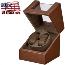 Automatic Rotation Double Watch Winder Box Leather Storage Display Case Gift new