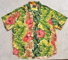 Vintage Abstract Floral Jams World Rayon Button Up Hawaiian Shirt Size Large