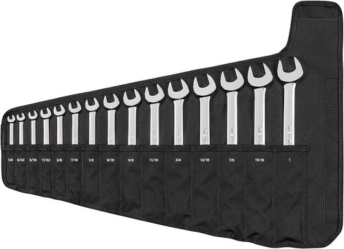 TEKTON WCB94102 SAE Combination Wrench Set with Pouch, 15-Piece (1/4-1 in.) - 第 1/4 張圖片