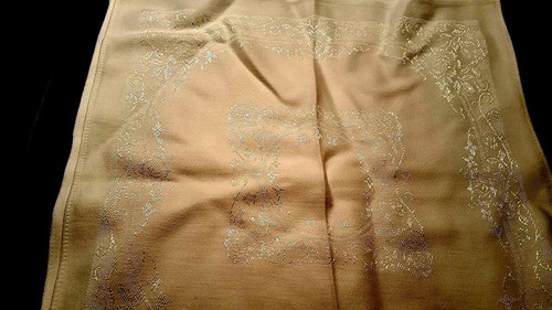 Seis servilletas blancas damasco patrón hoja rosa mezcla algodón de colección - Imagen 3 de 8