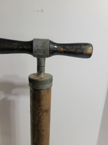 Antique Unbreakable Steel Bicycle Air Pump USA Wood Handle-WORKS! - Picture 8 of 9