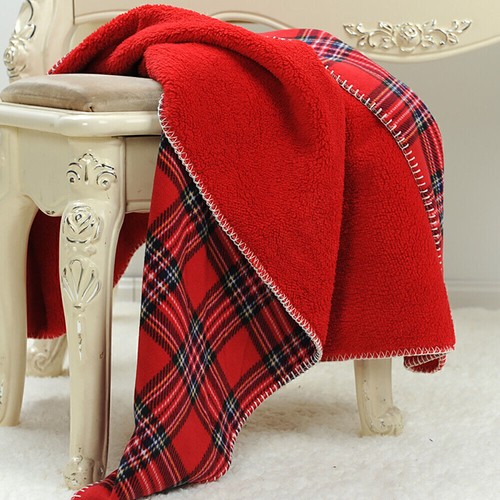 Kuscheldecke Wohndecke Kariert Weihnachten Samt Deko Flanell Decke Tagesdecke DE - Bild 7 von 7
